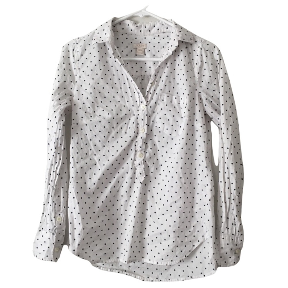 J. crew polka dot button down shirt XXS